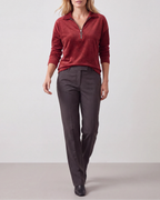 Women's Lightweight Quarter Zip Pullover | Collared Long Sleeve Jumper
