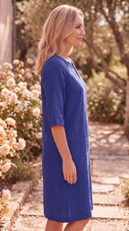 Women's Midi Dress | V Neck Short Sleeve Flowy Summer Beach Dress