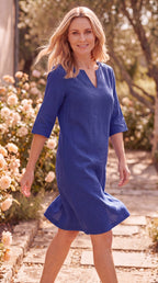 Women's Midi Dress | V Neck Short Sleeve Flowy Summer Beach Dress