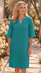 Women's Midi Dress | V Neck Short Sleeve Flowy Summer Beach Dress
