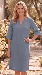 Women's Midi Dress | V Neck Short Sleeve Flowy Summer Beach Dress