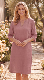 Women's Midi Dress | V Neck Short Sleeve Flowy Summer Beach Dress