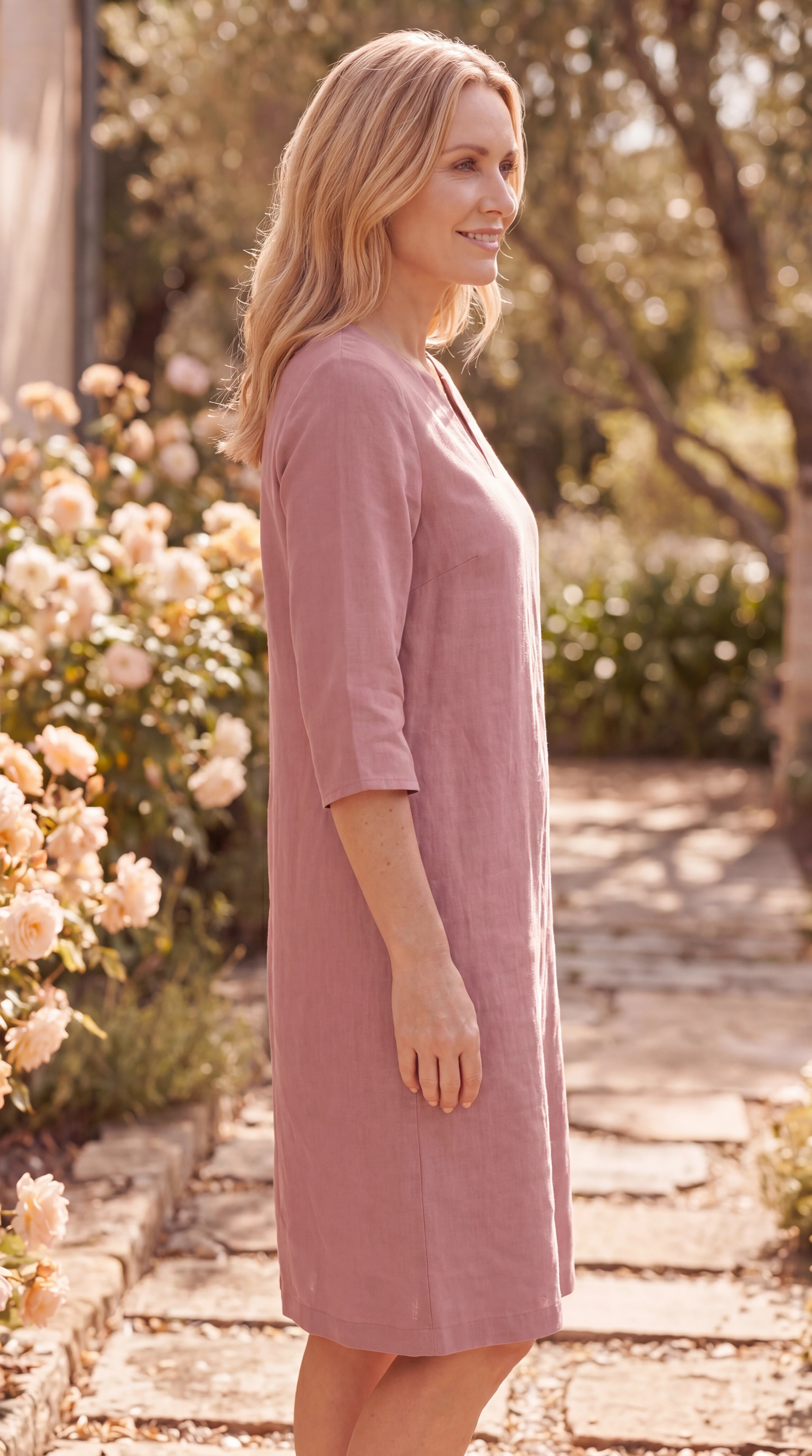 Women's Midi Dress | V Neck Short Sleeve Flowy Summer Beach Dress