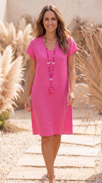 Women's V Neck Short Sleeve Summer A Line Mini Dress