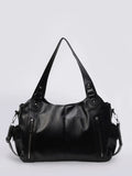 Women's Multi Pocket Faux Leather Shoulder Bag black 1