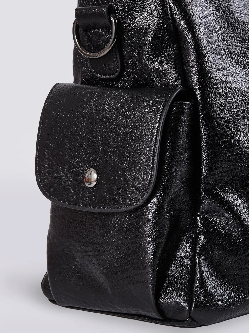 Women's Multi Pocket Faux Leather Shoulder Bag black 6