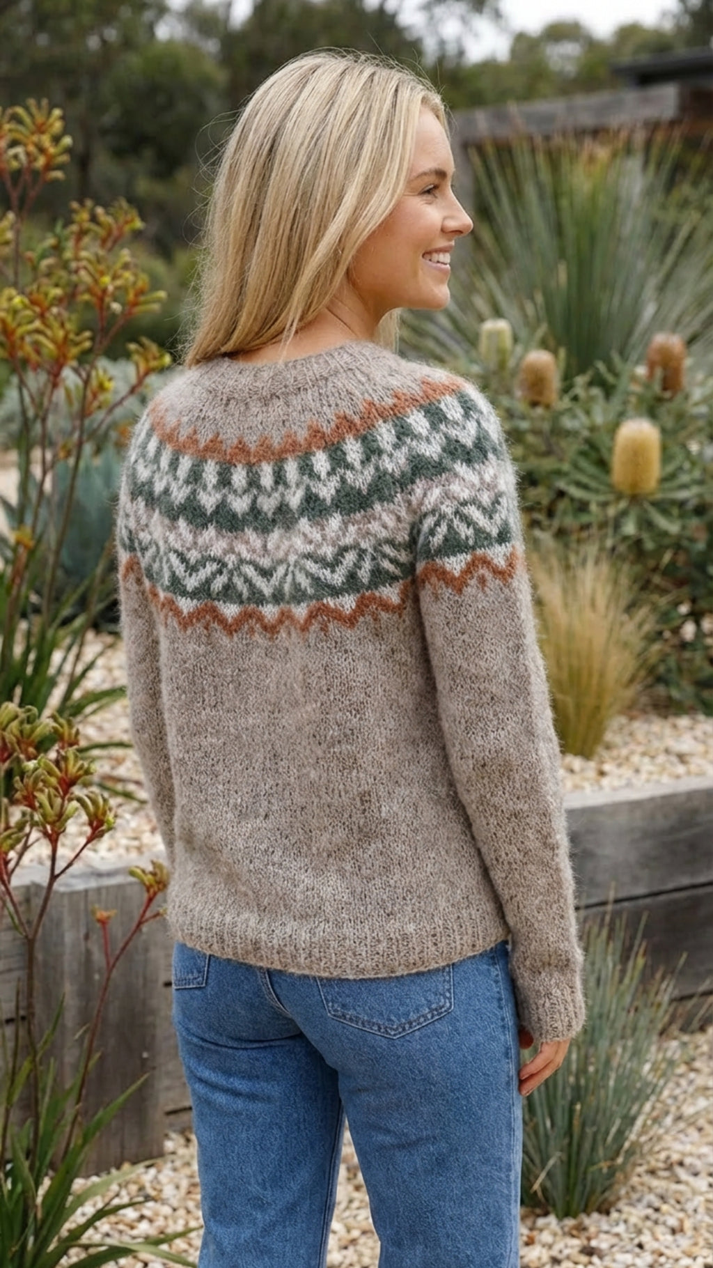 Women’s Multicoloured Pattern Knit Sweater Pullover