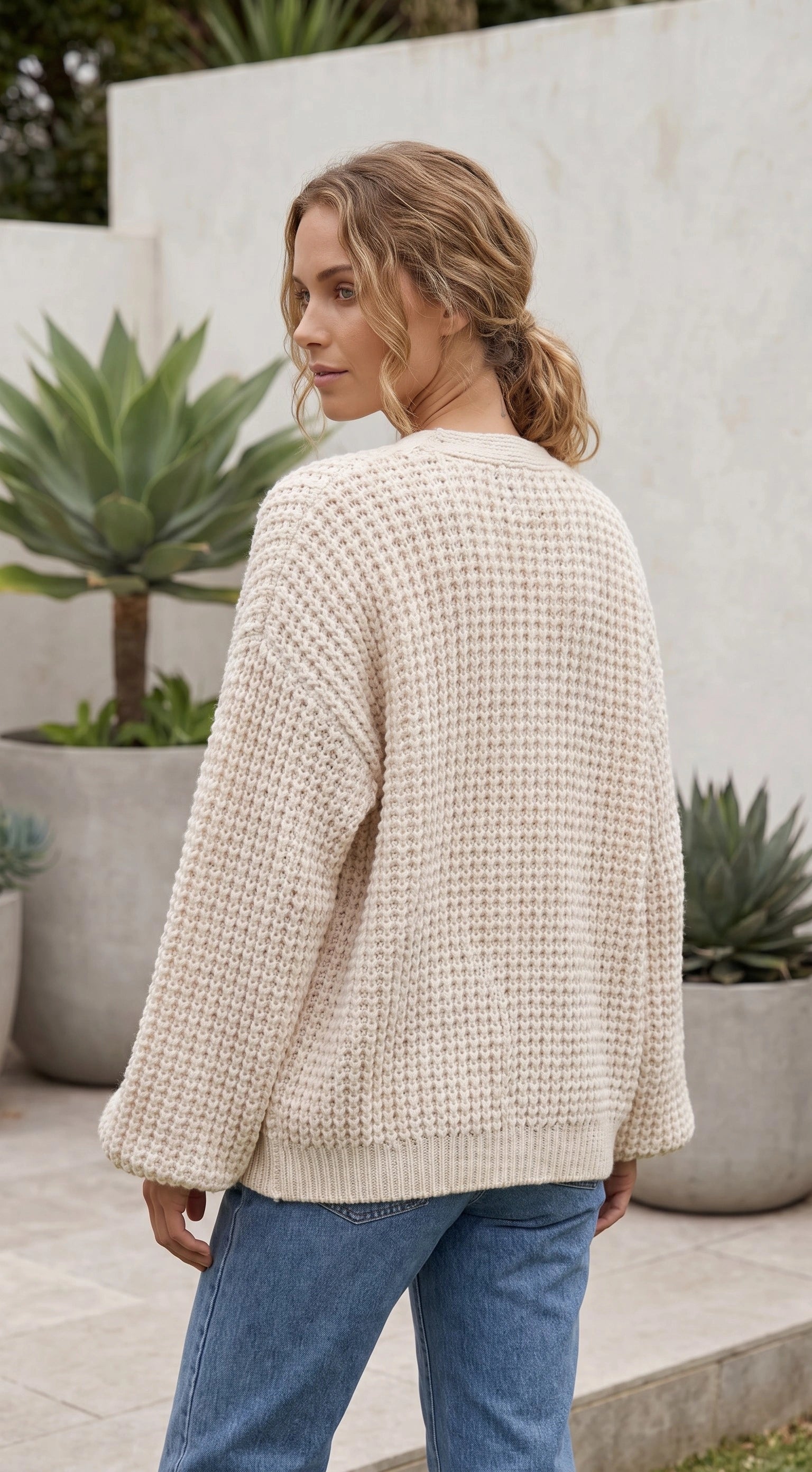 Women’s Ribbed Open Front Knit Cardigan