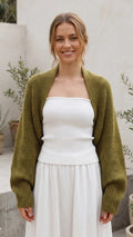 Women's Open Front Ribbed Knit Cropped Cardigan