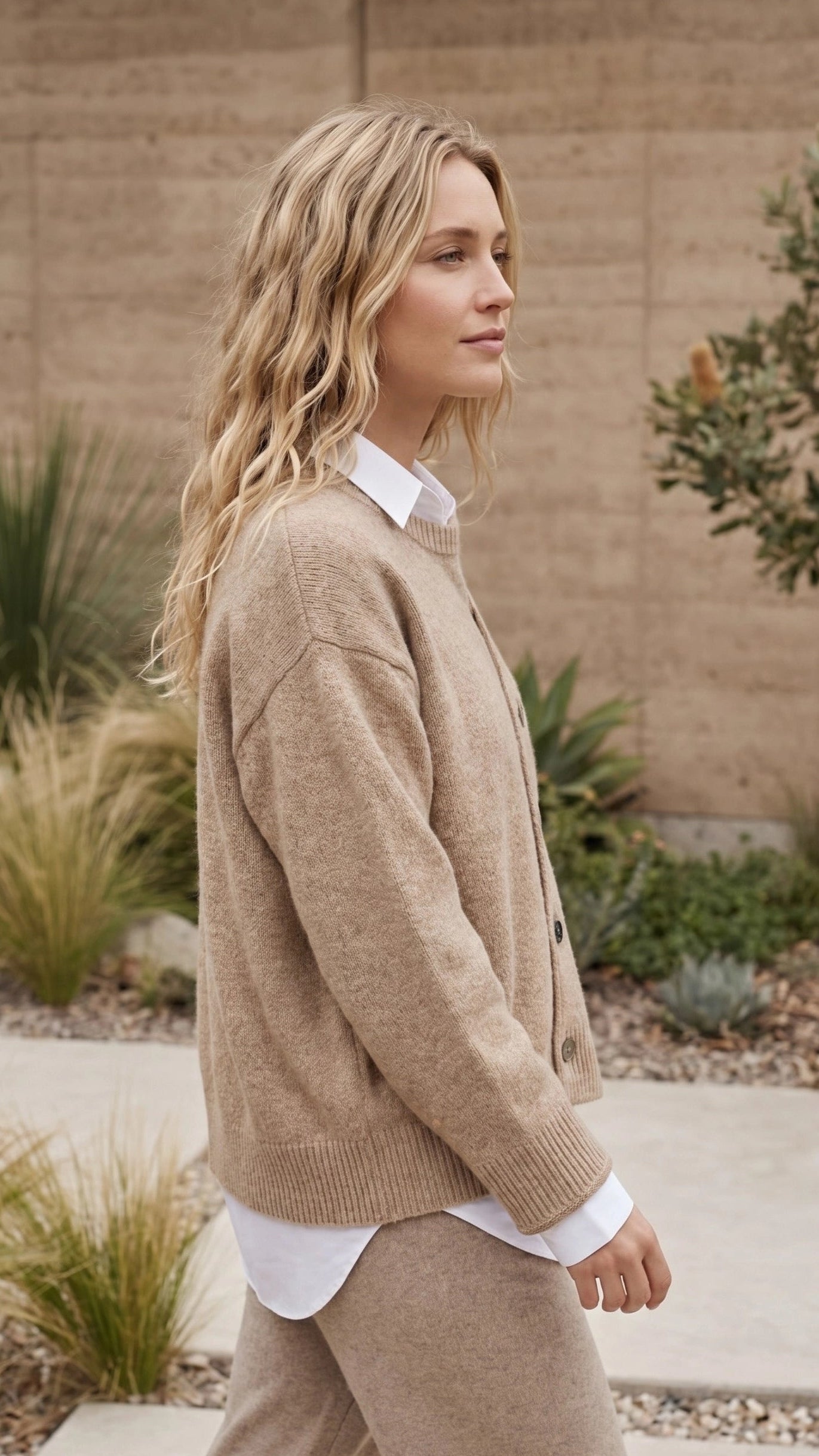 Women’s Oversized Asymmetrical Button Knit Cardigan
