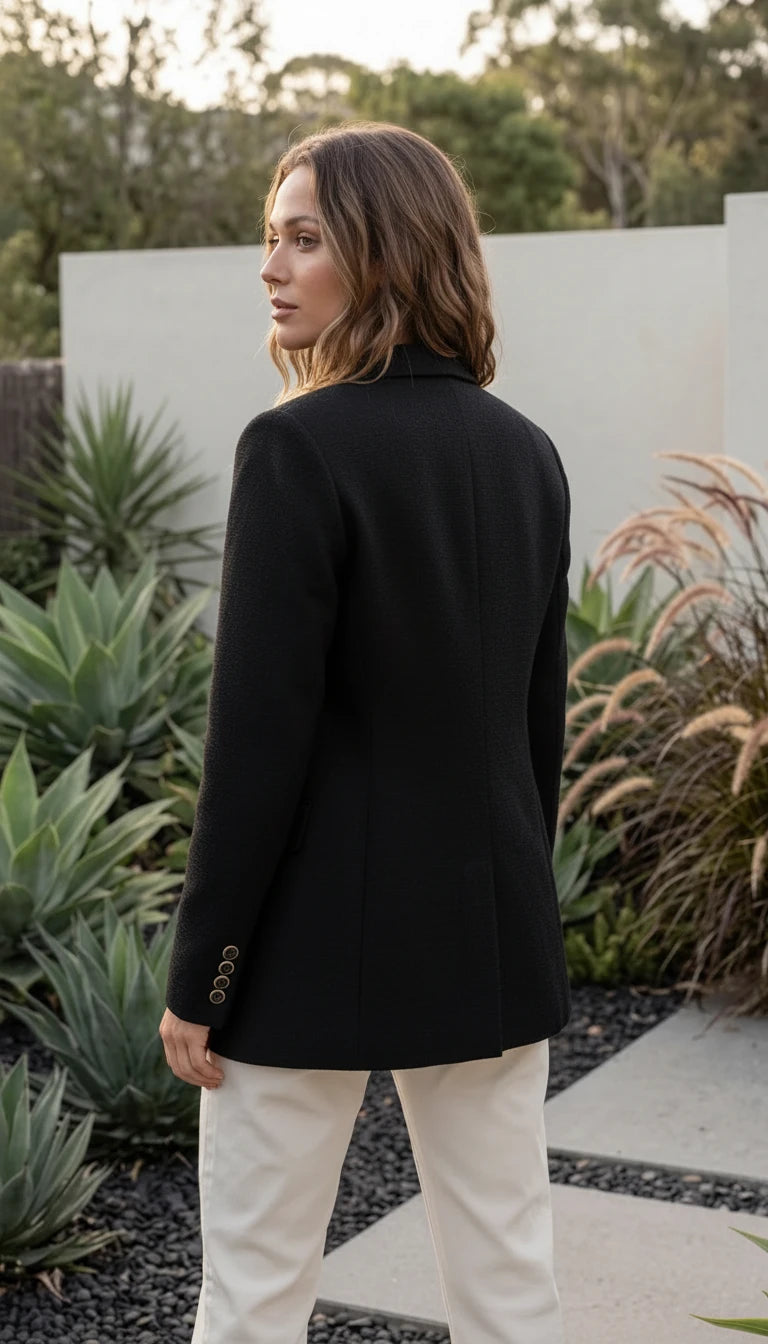 Women's Oversized Double-Breasted Blazer Jacket