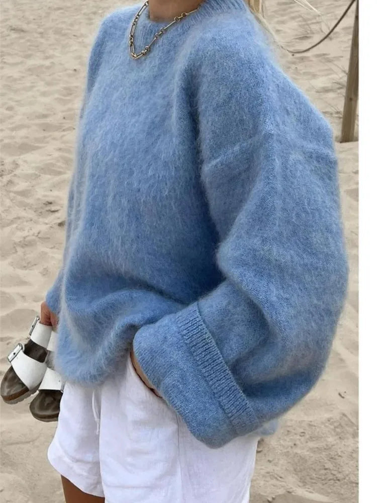 Women's Knit Jumper | Oversized Soft Fluffy Winter Sweater