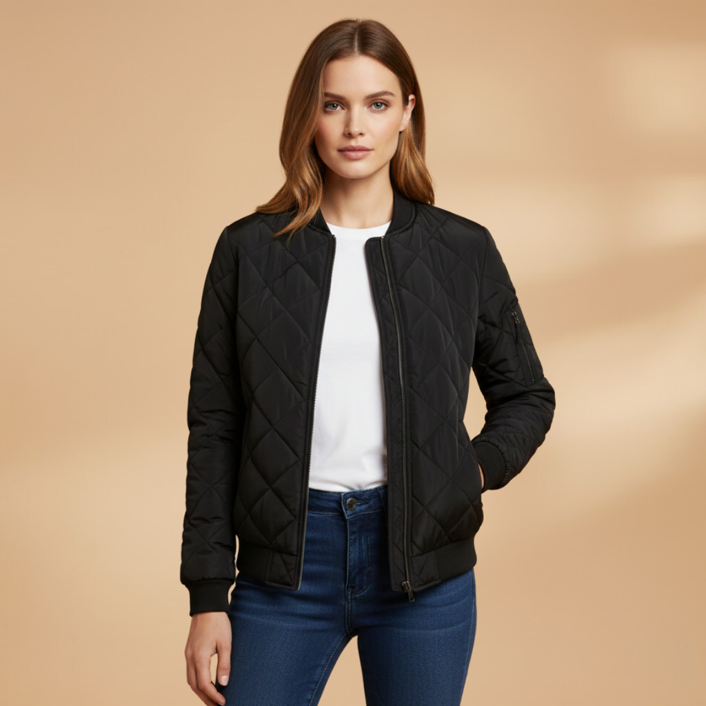 Women's Padded Bomber Jacket black