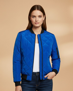 Women's Padded Bomber Jacket blue