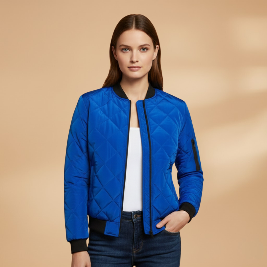 Women's Padded Bomber Jacket blue