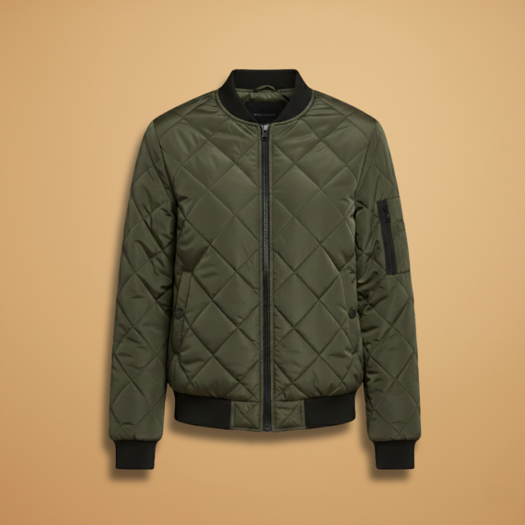 Women's Padded Bomber Jacket green 1