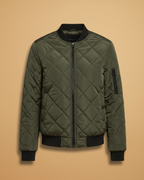 Women's Padded Bomber Jacket green 1