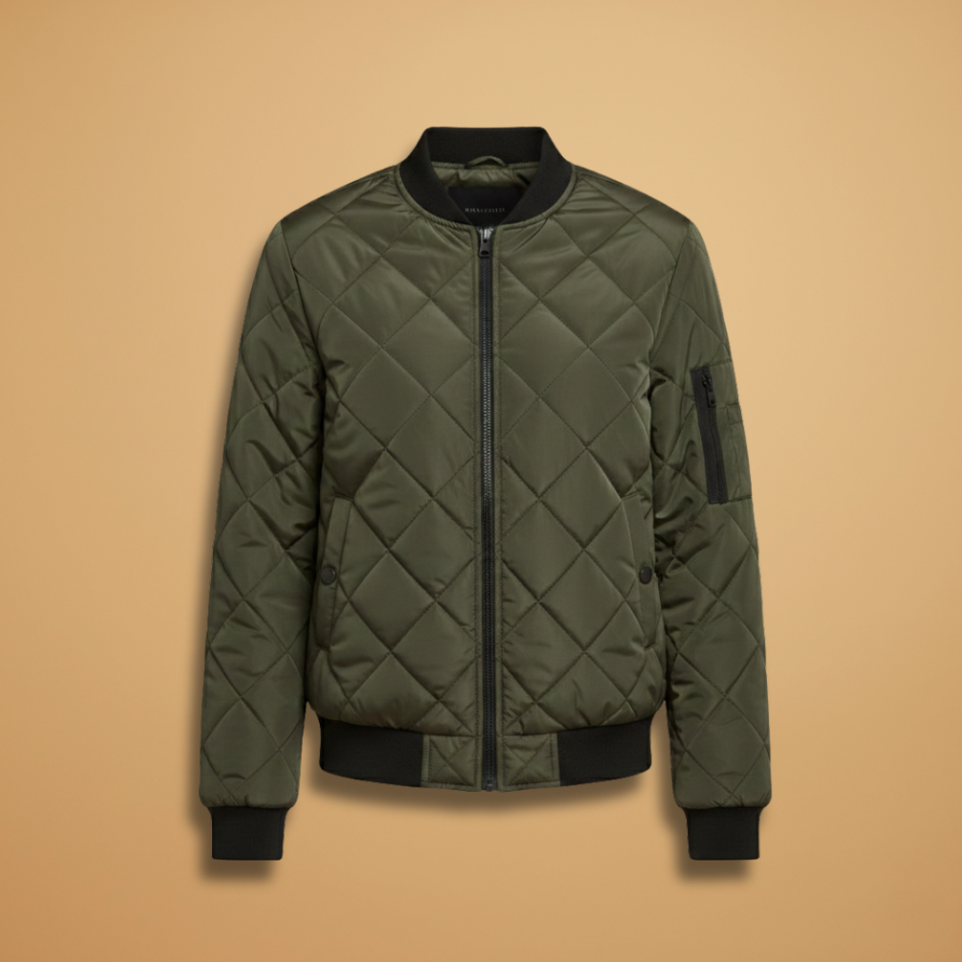 Women's Padded Bomber Jacket green 1