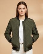 Women's Padded Bomber Jacket green 2