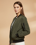 Women's Padded Bomber Jacket green 3