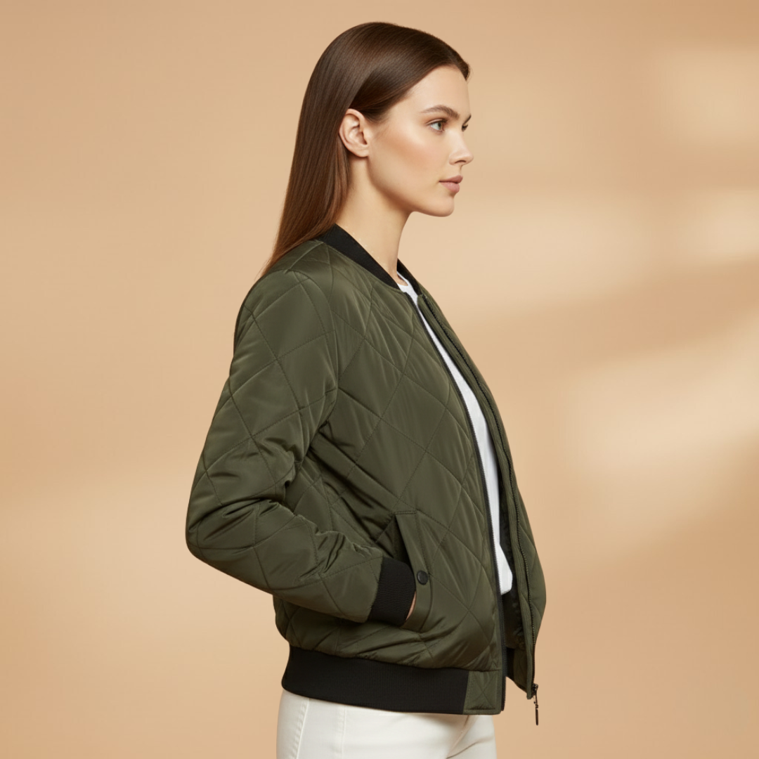 Women's Padded Bomber Jacket green 4