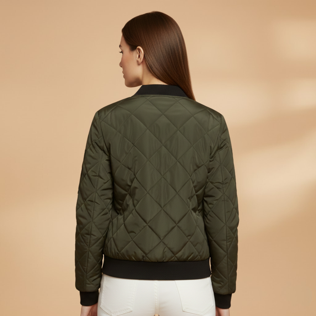 Women's Padded Bomber Jacket green 5