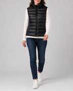Women's Lightweight Padded Gilet with Stand Collar and Zip Front