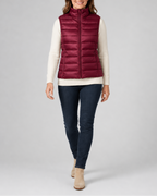 Women's Lightweight Padded Gilet with Stand Collar and Zip Front
