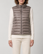 Women's Lightweight Padded Gilet with Stand Collar and Zip Front