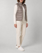 Women's Lightweight Padded Gilet with Stand Collar and Zip Front