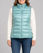 Women's Lightweight Padded Gilet with Stand Collar and Zip Front