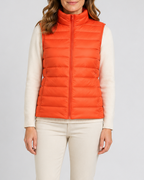 Women's Lightweight Padded Gilet with Stand Collar and Zip Front