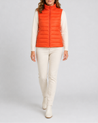 Women's Lightweight Padded Gilet with Stand Collar and Zip Front