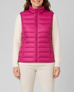 Women's Lightweight Padded Gilet with Stand Collar and Zip Front