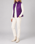 Women's Lightweight Padded Gilet with Stand Collar and Zip Front