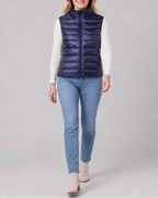 Women's Lightweight Padded Gilet with Stand Collar and Zip Front