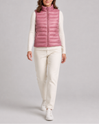 Women's Lightweight Padded Gilet with Stand Collar and Zip Front