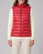 Women's Lightweight Padded Gilet with Stand Collar and Zip Front