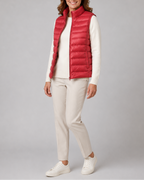 Women's Lightweight Padded Gilet with Stand Collar and Zip Front