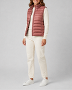 Women's Lightweight Padded Gilet with Stand Collar and Zip Front