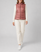 Women's Lightweight Padded Gilet with Stand Collar and Zip Front