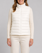 Women's Lightweight Padded Gilet with Stand Collar and Zip Front