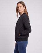 Women's Padded Quilted Zip Up Bomber Jacket
