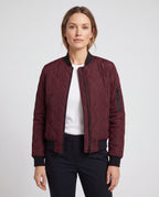 Women's Padded Quilted Zip Up Bomber Jacket