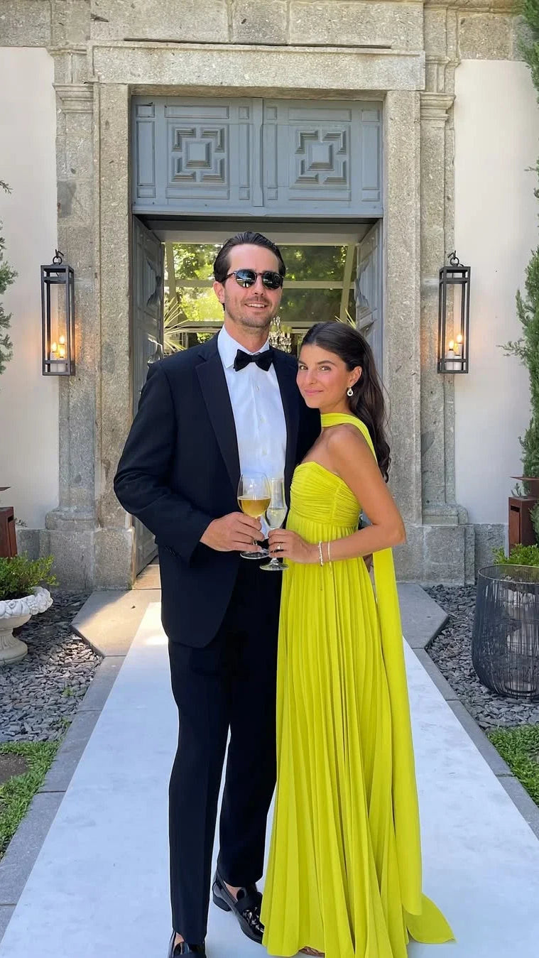 Women's Maxi Dress | Pleated Flowy Summer Wedding Guest Dress