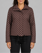 Women's Polka Dot Zip Up Transitional Jacket
