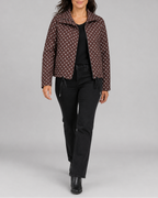 Women's Polka Dot Zip Up Transitional Jacket