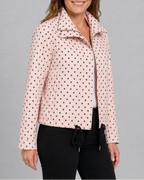 Women's Polka Dot Zip Up Transitional Jacket