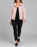 Women's Polka Dot Zip Up Transitional Jacket