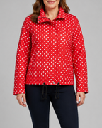 Women's Polka Dot Zip Up Transitional Jacket